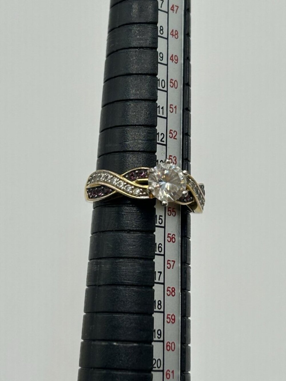 Danbury Mint Ring Purple Gold Tone Size 7 Personalize Name Anna Birthstone Gift - Picture 12 of 14